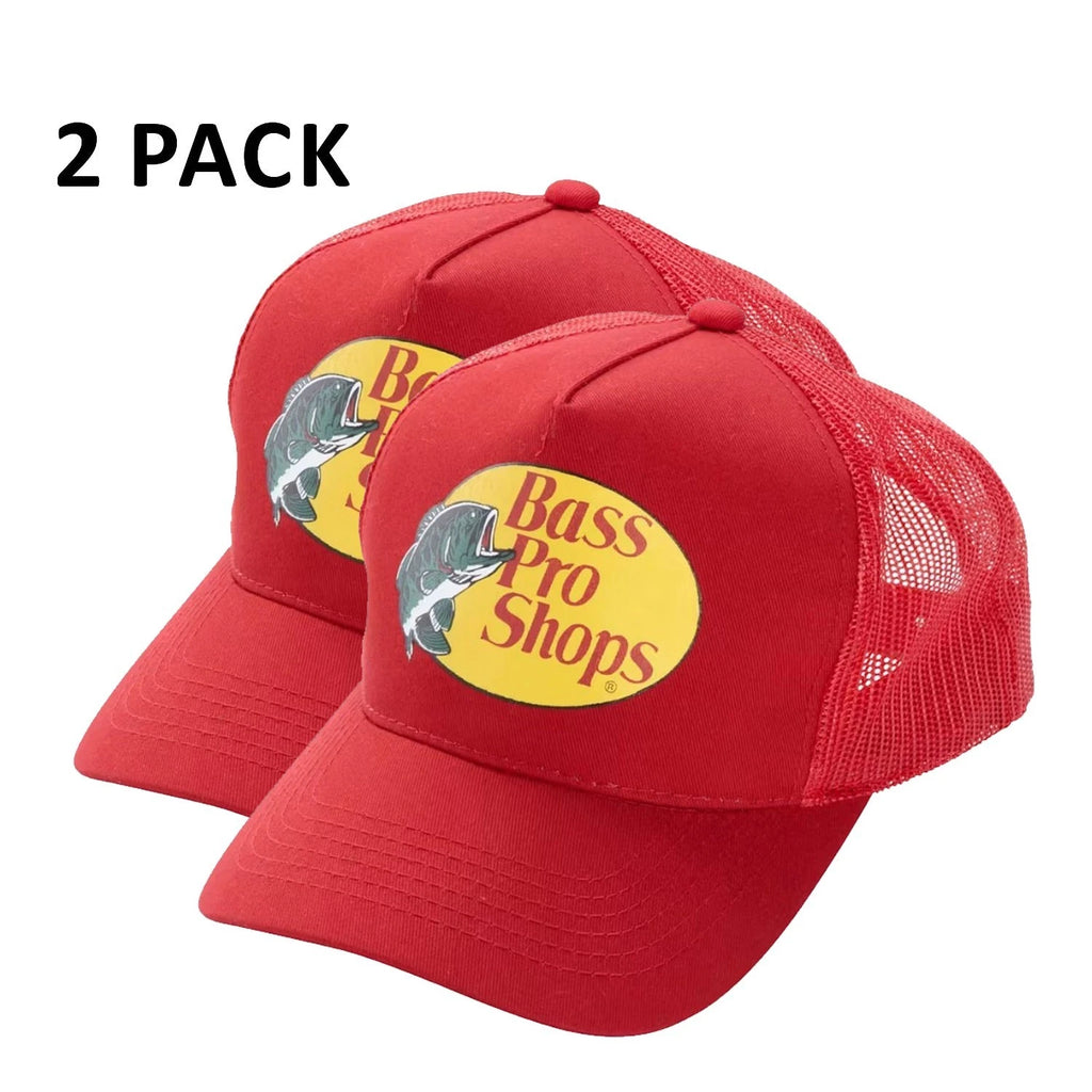 Bass Pro Shops Cap Scarlet Snapback Outdoor Youth's Trucker Hat- 2 Pack (S19)