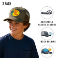 Bass Pro Shops Cap Olive Snapback Outdoor Youth's Trucker Hat- 2 Pack (S20)