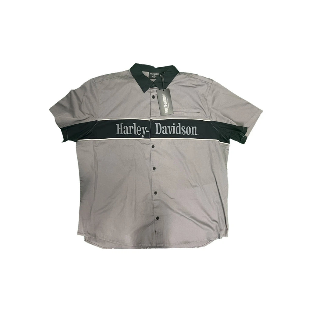 HD Brand Men's Grey Garage Mechanic Short Sleeve Shirt (358)