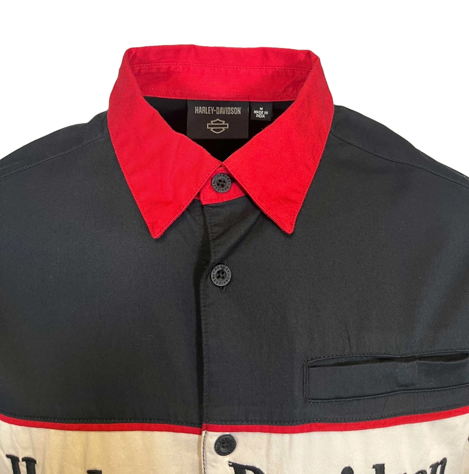 HD Branded  Men's Black Shirt Garage Mechanic Welt Pocket S/S (351)