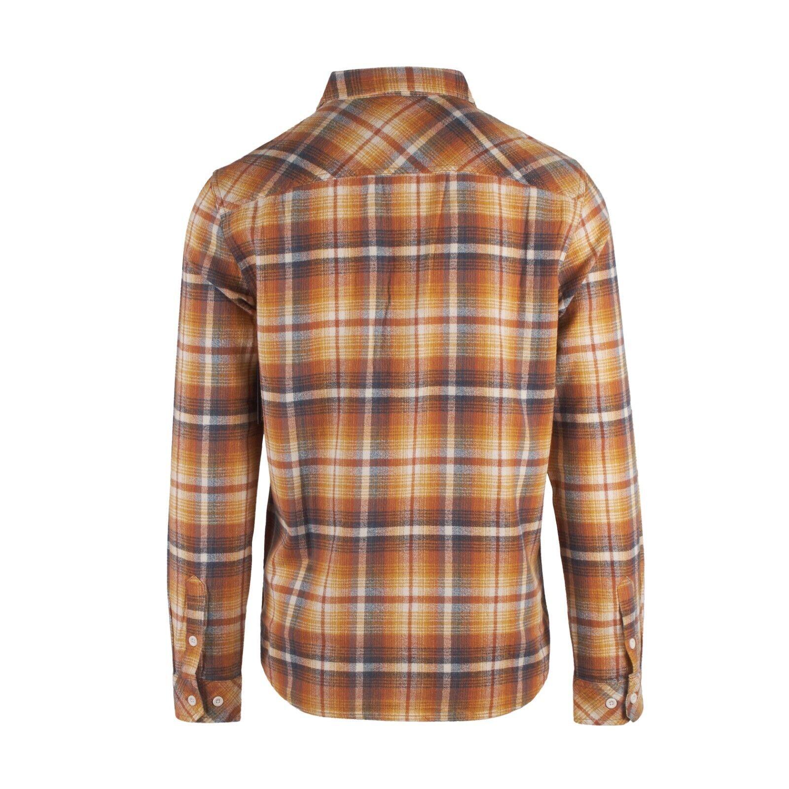 O'Neill Men's Cream Orange Plaid Whittaker L/S Flannel Shirt (S01)
