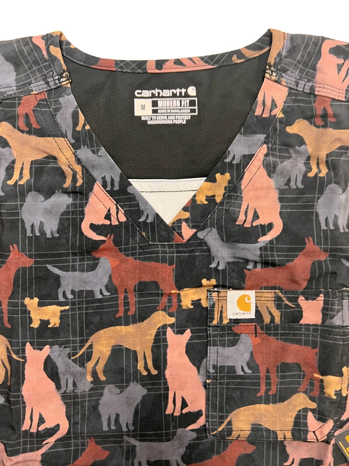 Carhartt Women's Heartwarming Hounds Scrub - One Pocket V-Neck Top (S46)
