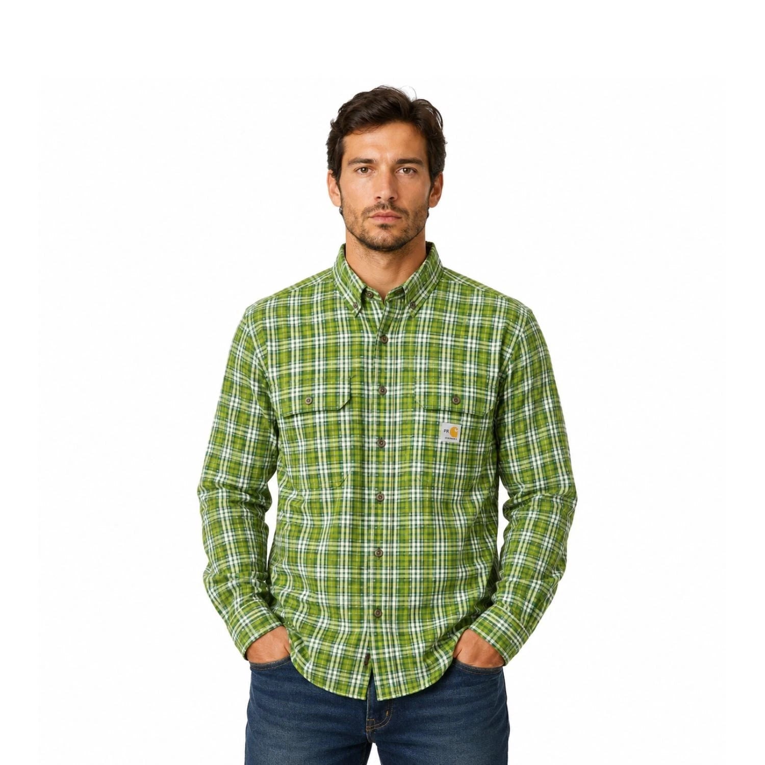 Carhartt FR Men's Chive Shirt Rugged Flex Loose Fit Twill Plaid L/S (S363)