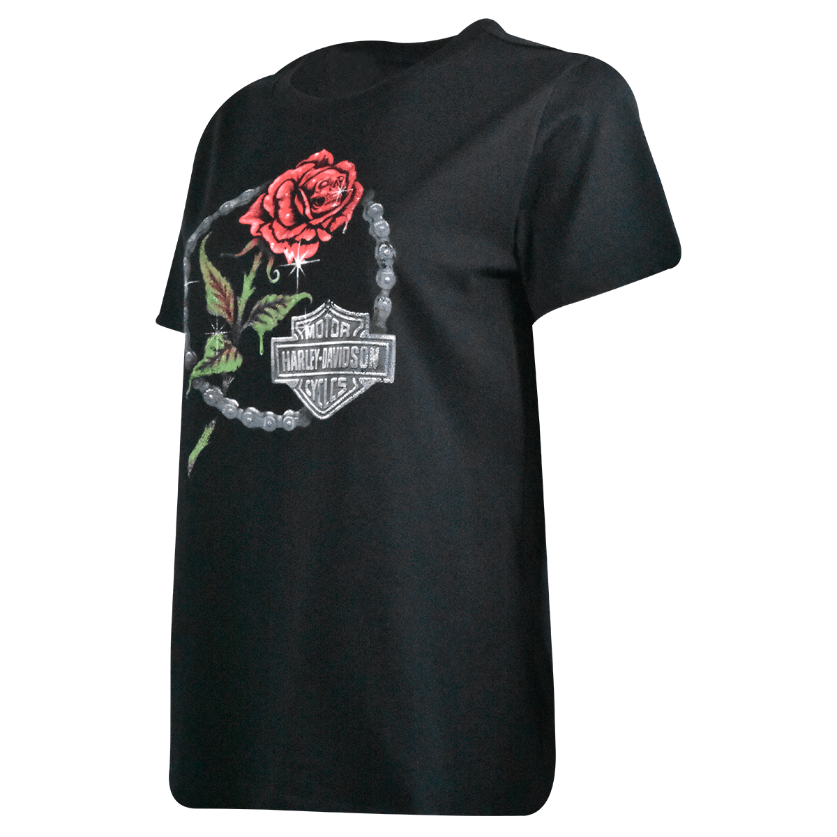 HD Branded Women's T-Shirt Forever Moto Club Rose Thorn Short Sleeve (S05)