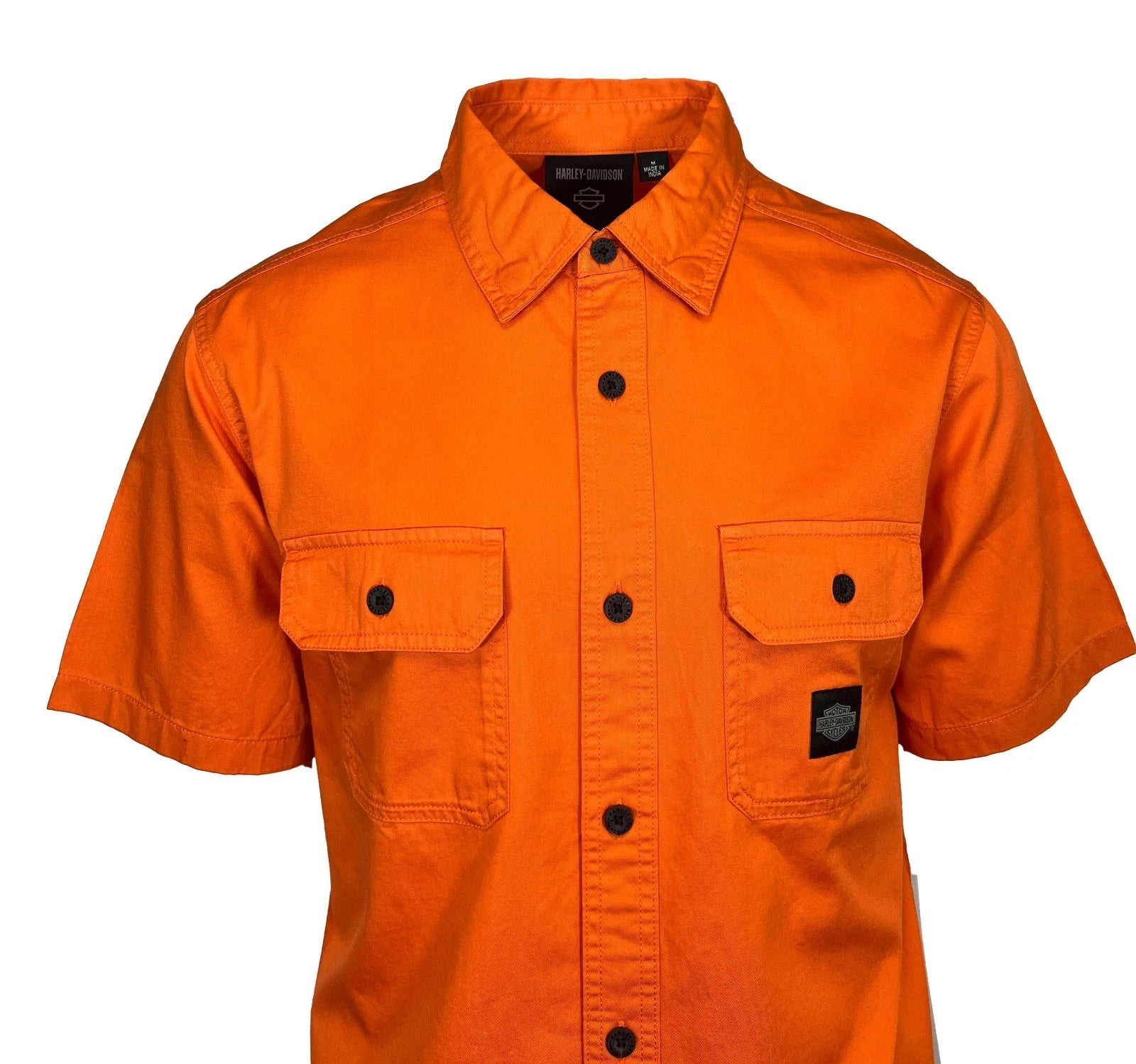 HD Branded Men's Orange Shirt Rising Eagle Lightweight Twill S/S (S349)