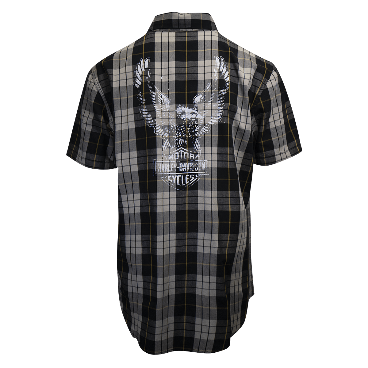 HD Branded Men's Navy Grey Yellow S/S Woven Shirt (S02)