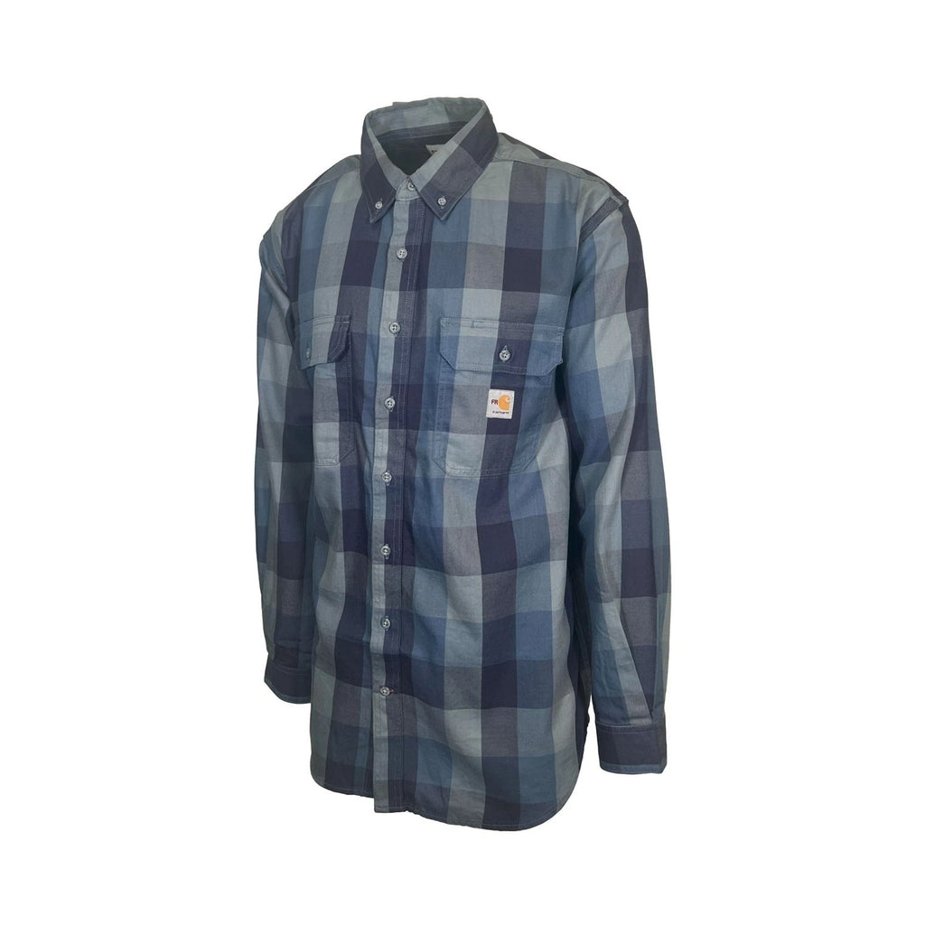 Carhartt FR Men's Blue Shirt Rugged Flex Original Fit Plaid L/S (S368)