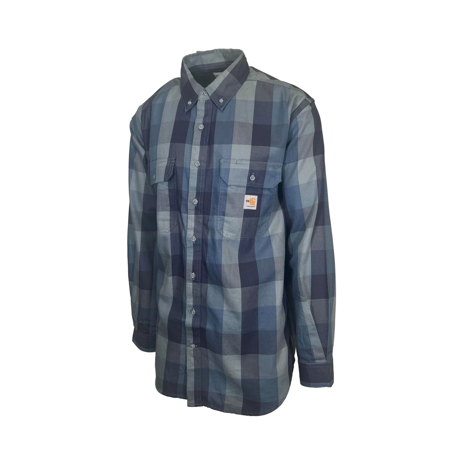 Carhartt FR Men's Blue Shirt Rugged Flex Original Fit Plaid L/S (S368)