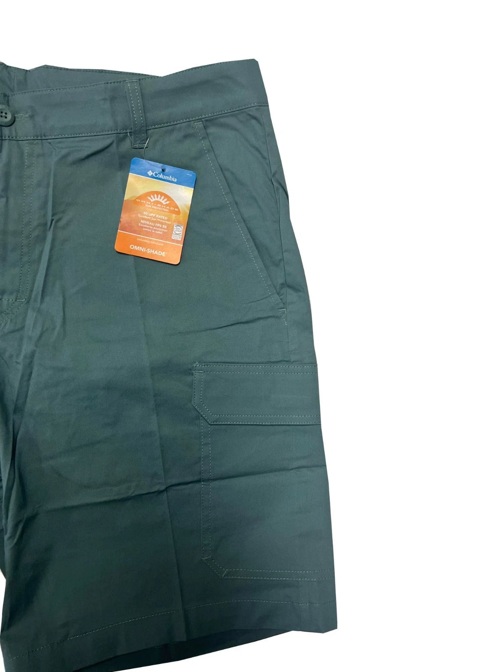 Columbia Men's Green Short Cargo Rapid Rivers Omni-Shade UPF 10" Inseam (347)