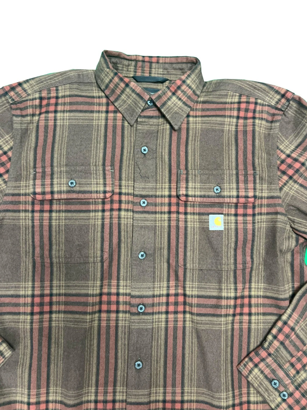 Carhartt Men's Mocha Shirt Heavy Weight Flannel Button-Down L/S (S355)
