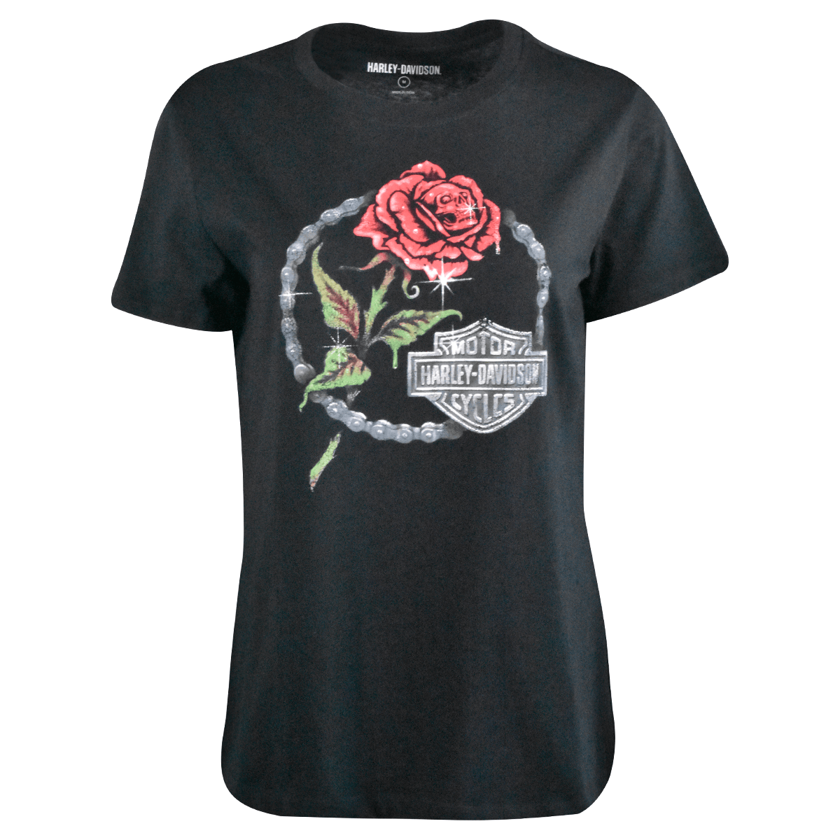 HD Branded Women's T-Shirt Forever Moto Club Rose Thorn Short Sleeve (S05)