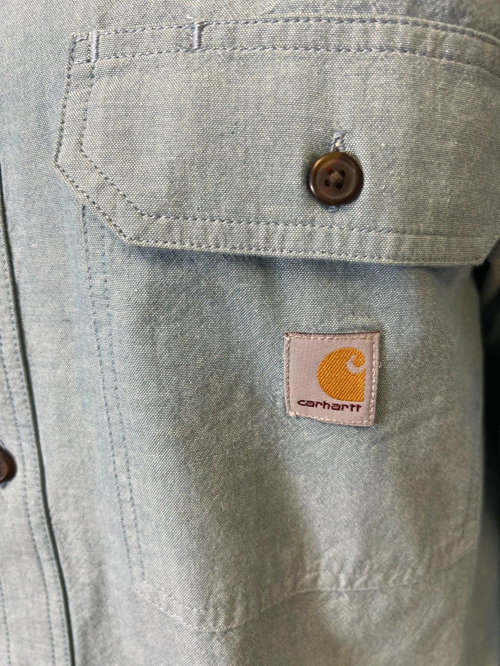 Carhartt Men's Blue Chambray Shirt Loose Fit Midweight L/S (350)