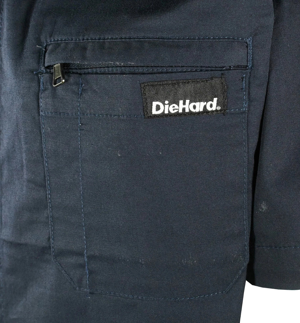 DieHard Men's Navy Blazer Shirt Work Twill Resists Short Sleeve - 2 PACK