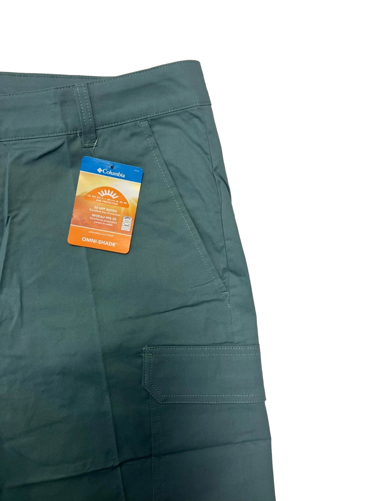 Columbia Men's Green Short Cargo Rapid Rivers Omni-Shade UPF 10" Inseam (347)