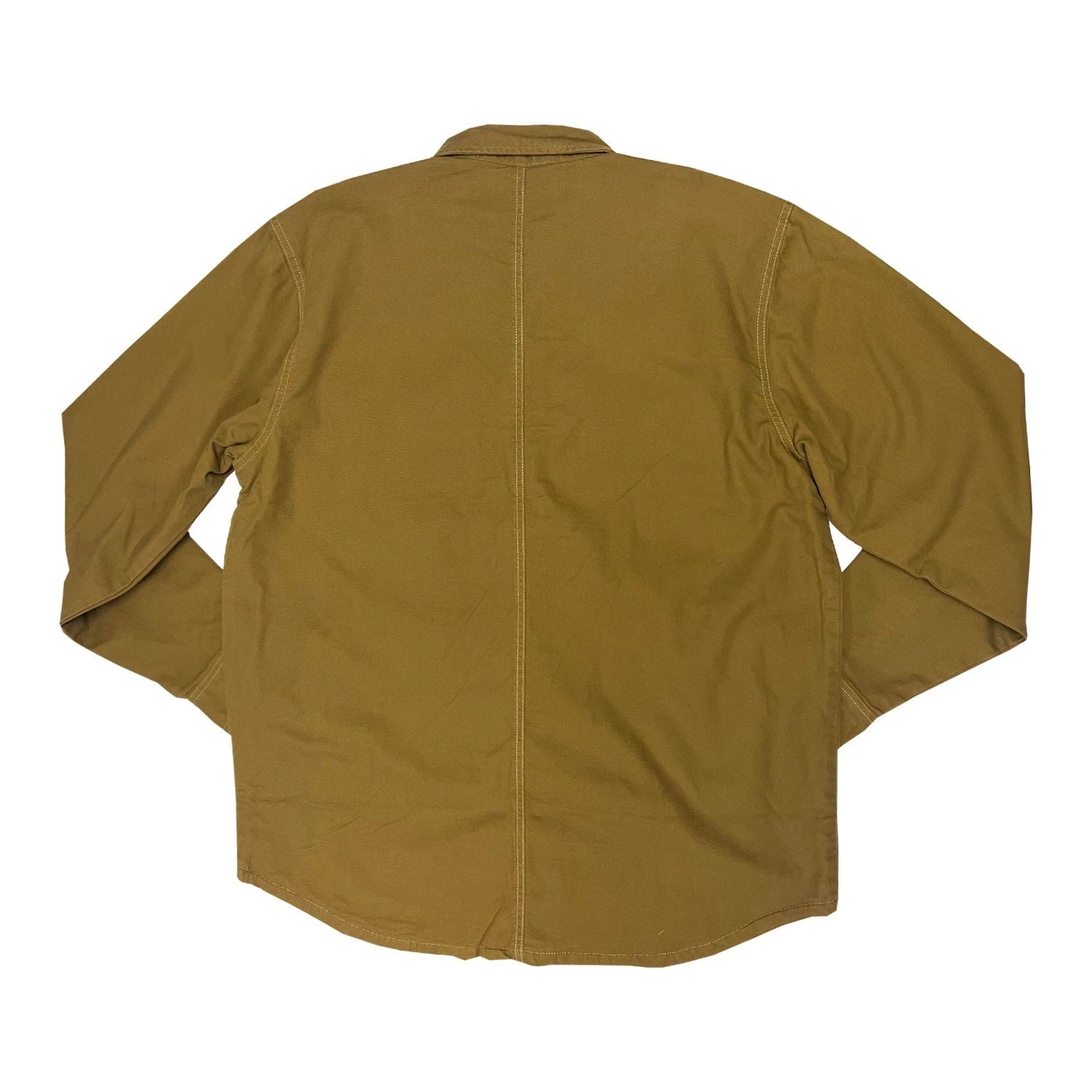 Carhartt Men′s Brown Jacket Rugged Flex Canvas Fleece Lined Shirt L/S (S53)