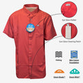 Columbia Men's Sunset Red Shirt Slack Tide PFG Camp Shirt UPF 50 S/S (683)