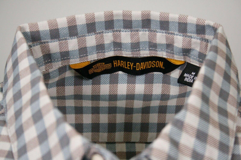 HD Branded Women's Grey Blue Plaid L/S Woven Shirt