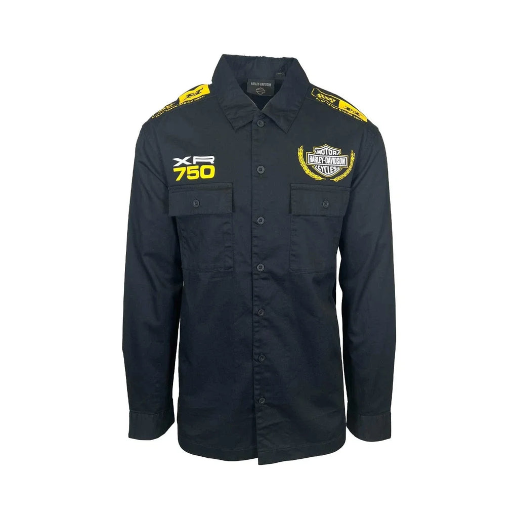 HD Branded  Men’s Black Shirt Trophy Eagle Racing Mechanic L/S (354)