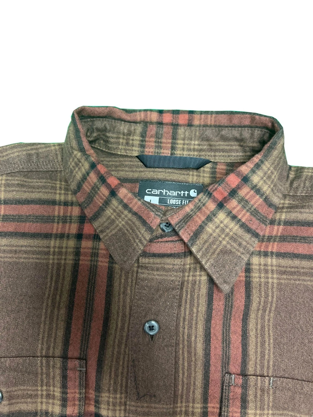 Carhartt Men's Mocha Shirt Heavy Weight Flannel Button-Down L/S (S355)