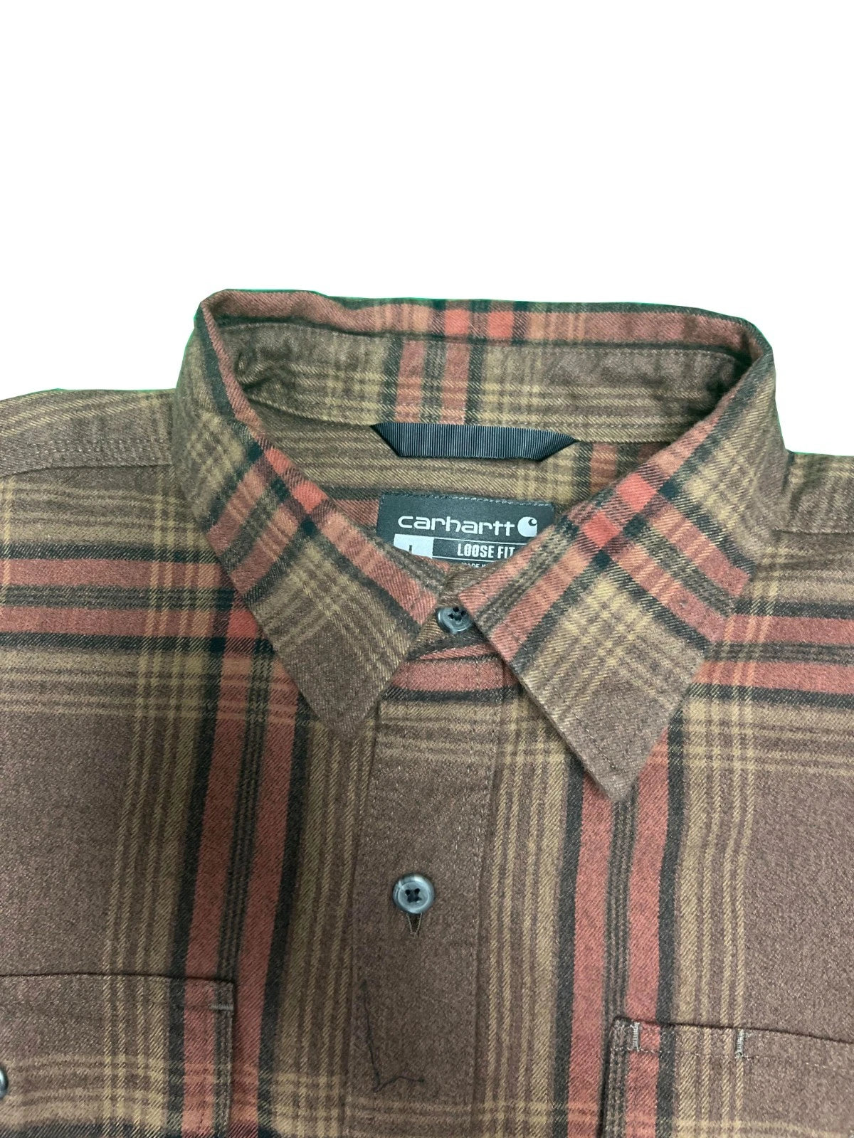 Carhartt Men's Mocha Shirt Heavy Weight Flannel Button-Down L/S (S355)