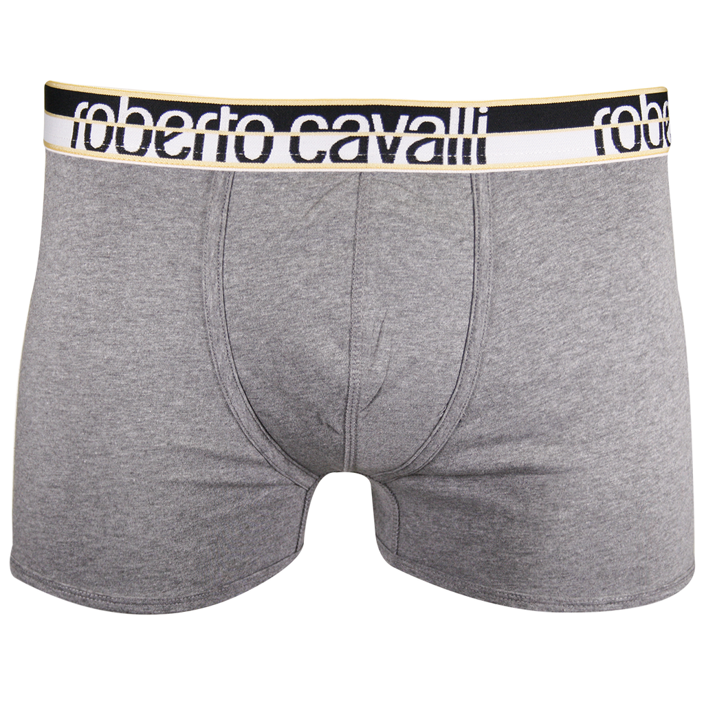 Roberto Cavalli Men's Single Pack Grey Stretch Boxer Briefs