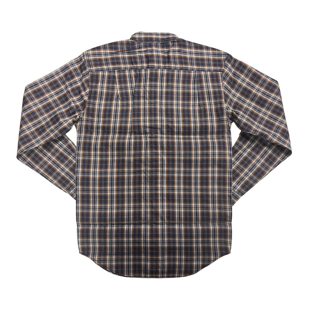 Carhartt FR Men’s Dark Brown Navy Plaid Shirt - Rugged Flex L/S CAT 2 (S375)
