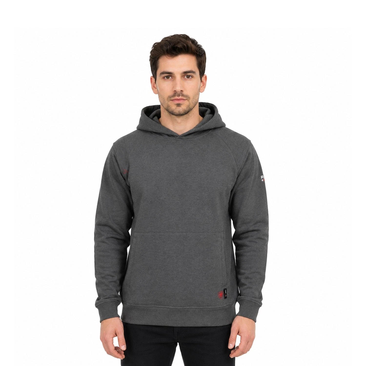 Ariat FR Men's Charcoal Heather Pullover Hoodie Long Sleeve (S72)