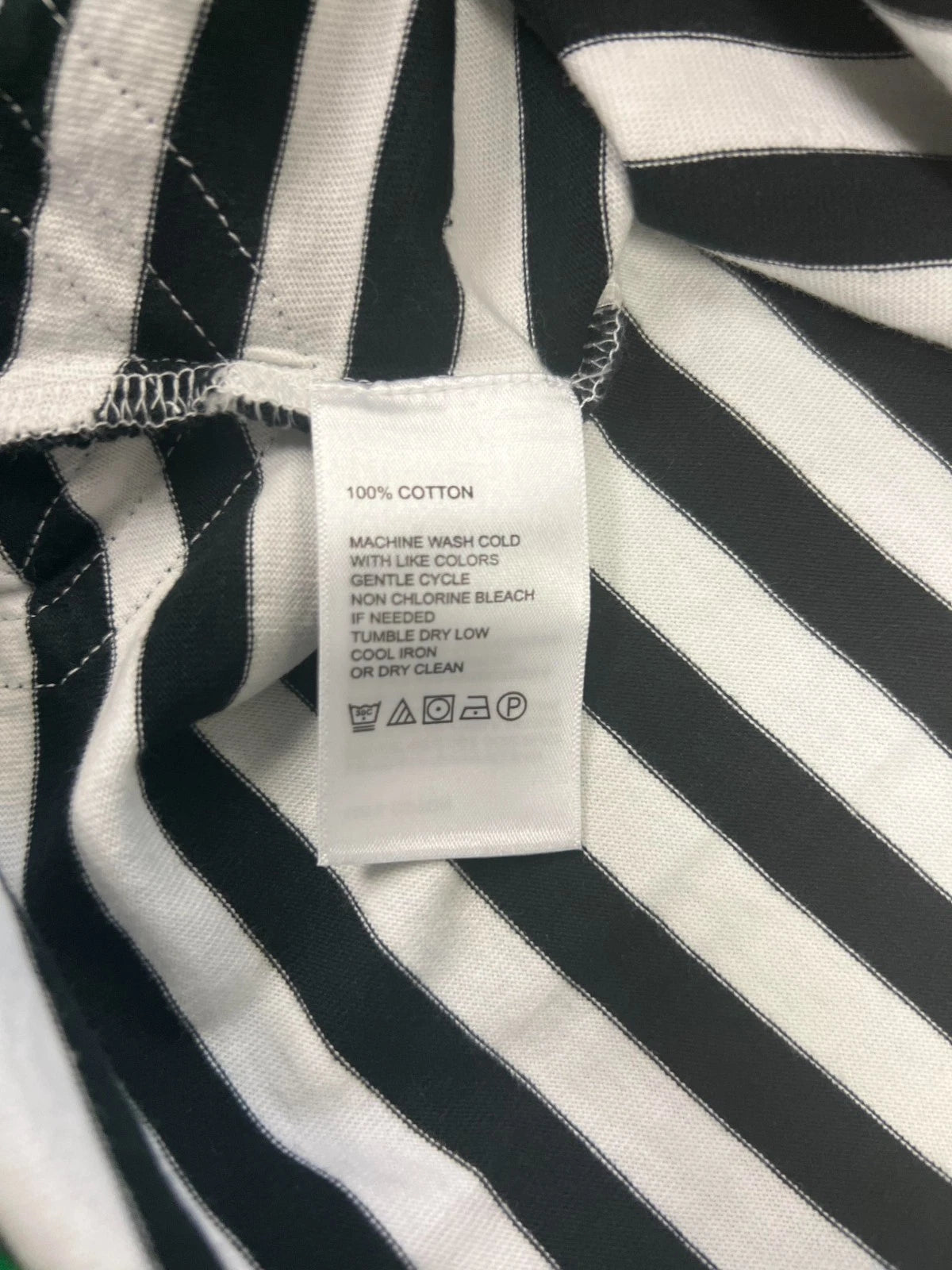 Tommy Baham Women's Black & White Dress Amira Stripe Tunic Split Neck (S08)