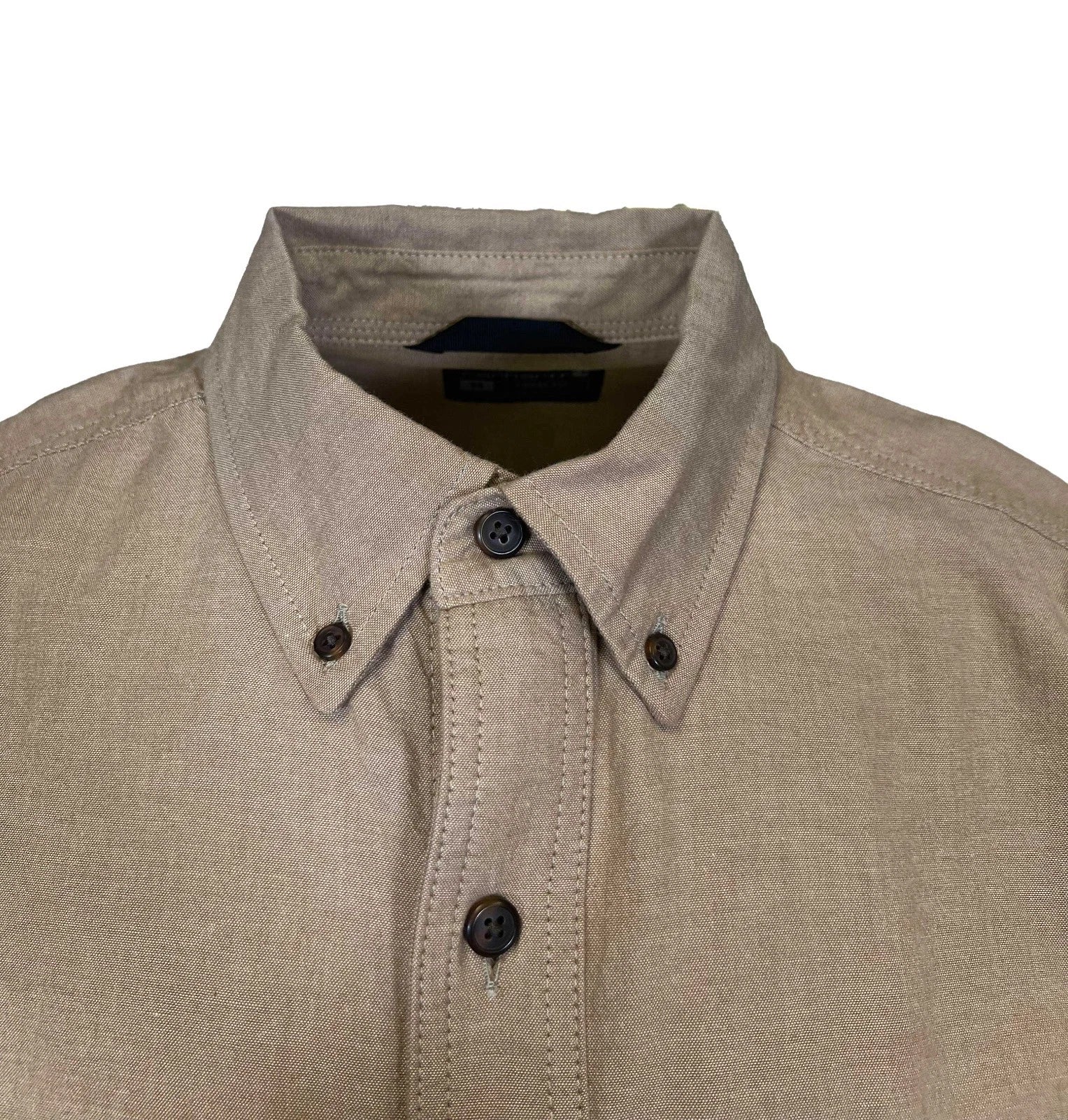 Carhartt Men's Dark Tan Chambray Shirt Loose Fit Medium Weight S/S (353)