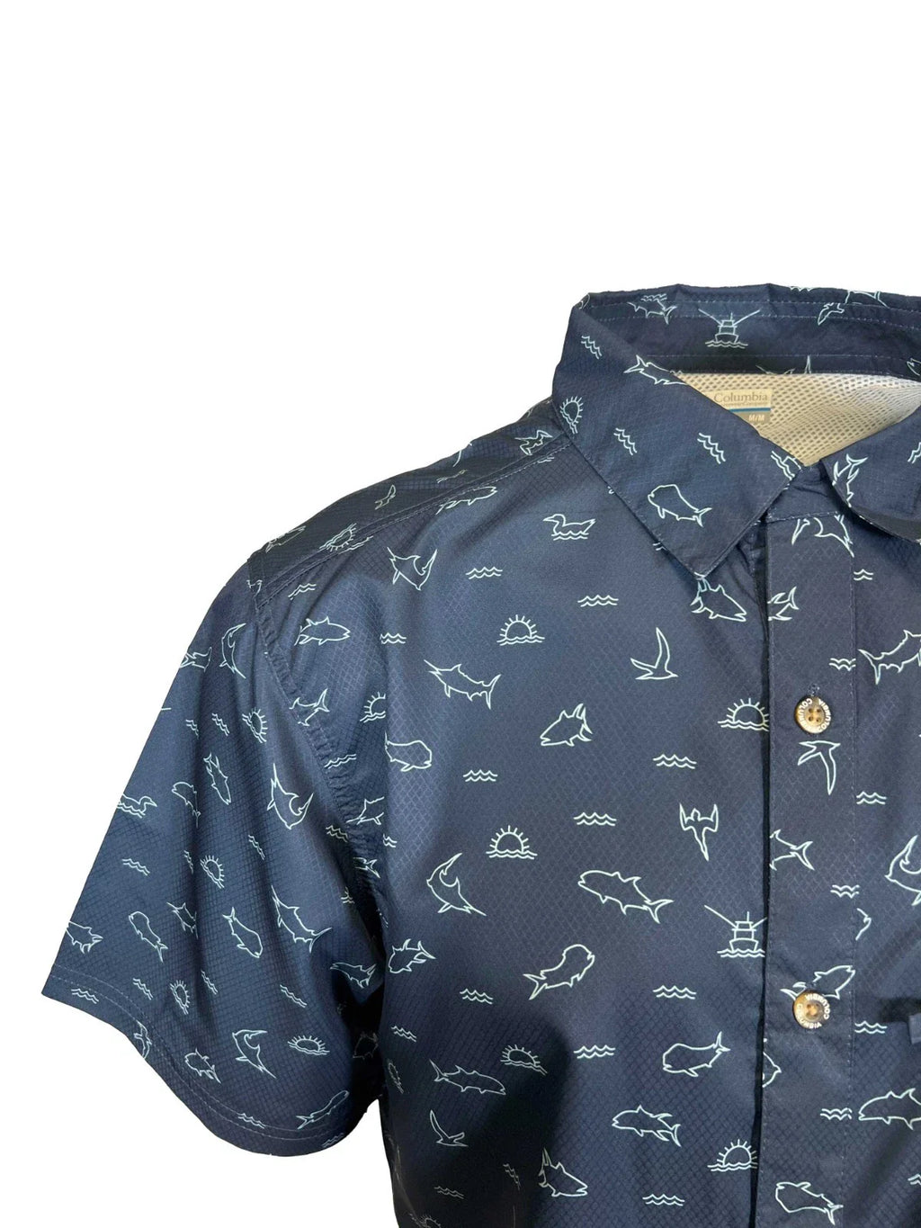 Columbia Men's Blue Shirt Omni-Wick Super Slack Tide S/S (504)