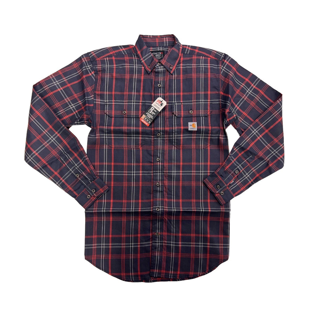 Carhartt FR Men's Red Plaid Shirt - Rugged Flex Work Wear L/S CAT 2 (S370)