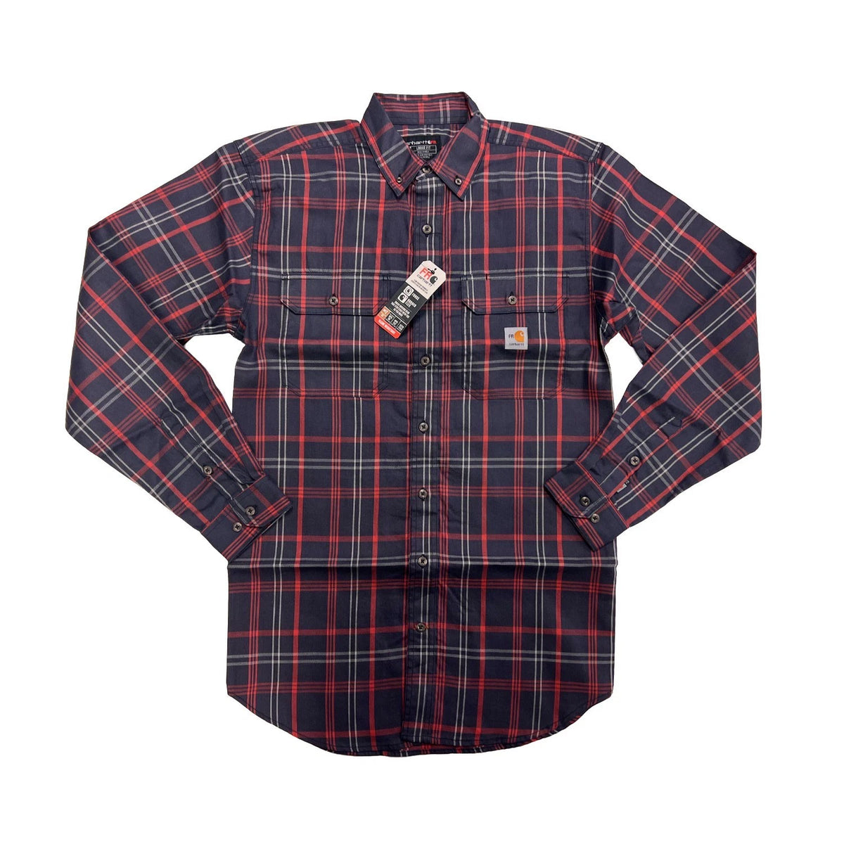 Carhartt FR Men's Red Plaid Shirt - Rugged Flex Work Wear L/S CAT 2 (S370)