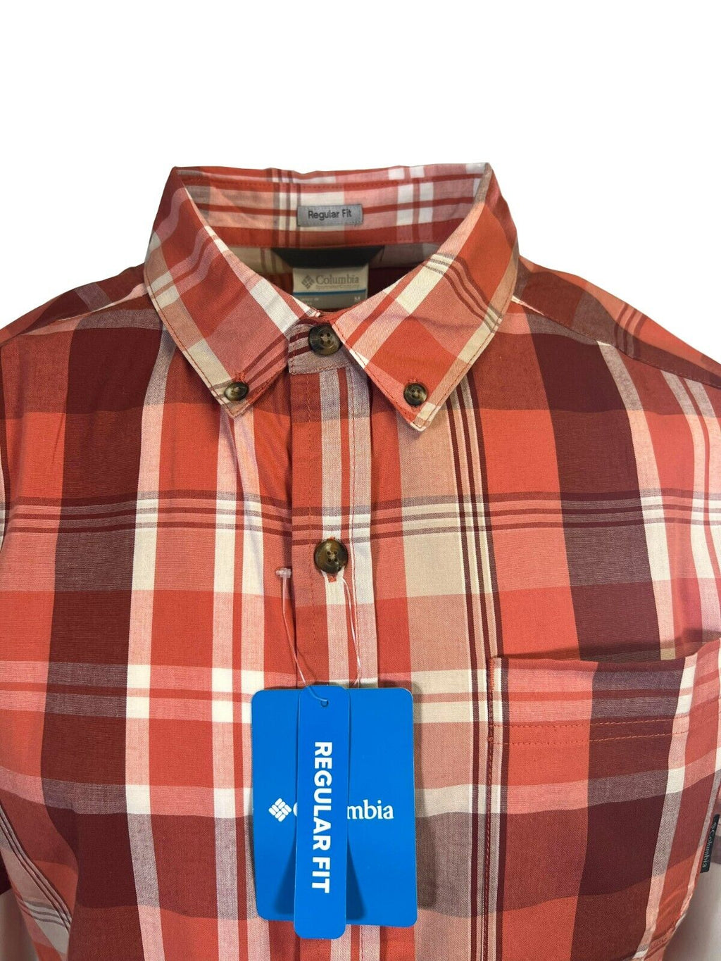 Columbia Men's Tuscan Multi Plaid Rapid Rivers II Short Sleeve Shirt (850)