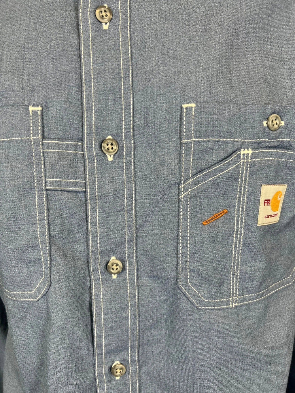 Carhartt FR Men's Steel Blue Shirt Flame Resistant Long Sleeve Lightweight (S03)