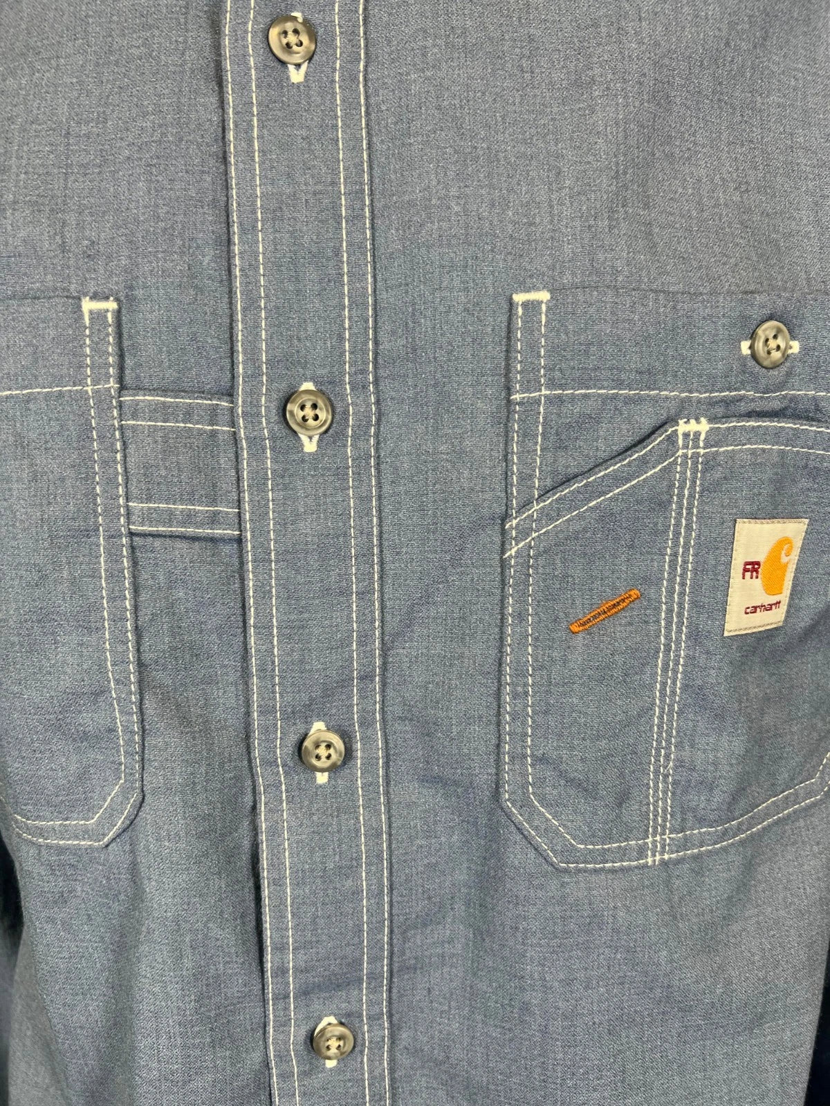 Carhartt FR Men's Steel Blue Shirt Flame Resistant Long Sleeve Lightweight (S03)
