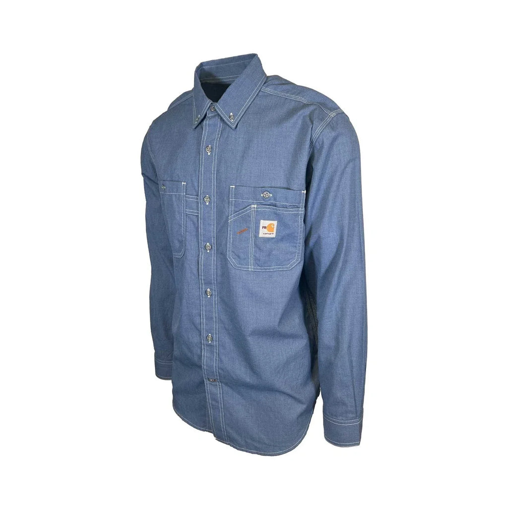 Carhartt FR Men's Steel Blue Shirt Flame Resistant Long Sleeve Lightweight (S03)
