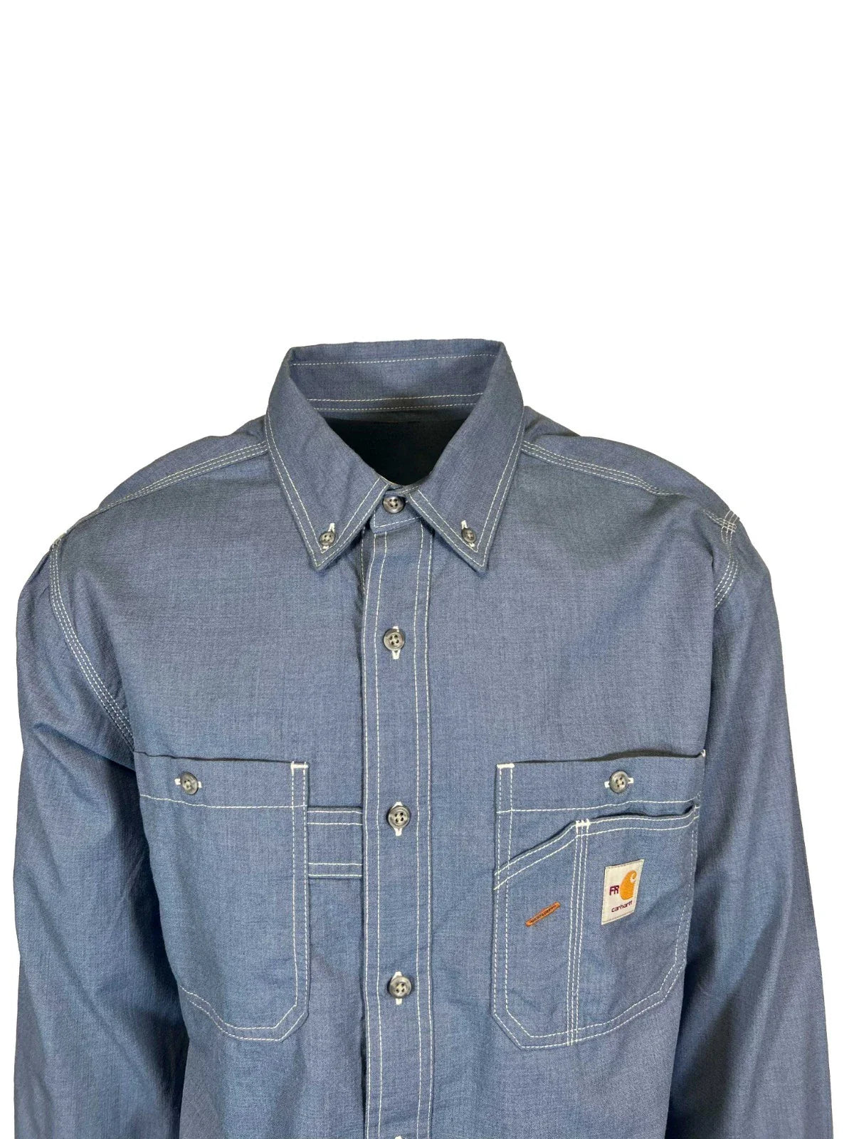 Carhartt FR Men's Steel Blue Shirt Flame Resistant Long Sleeve Lightweight (S03)