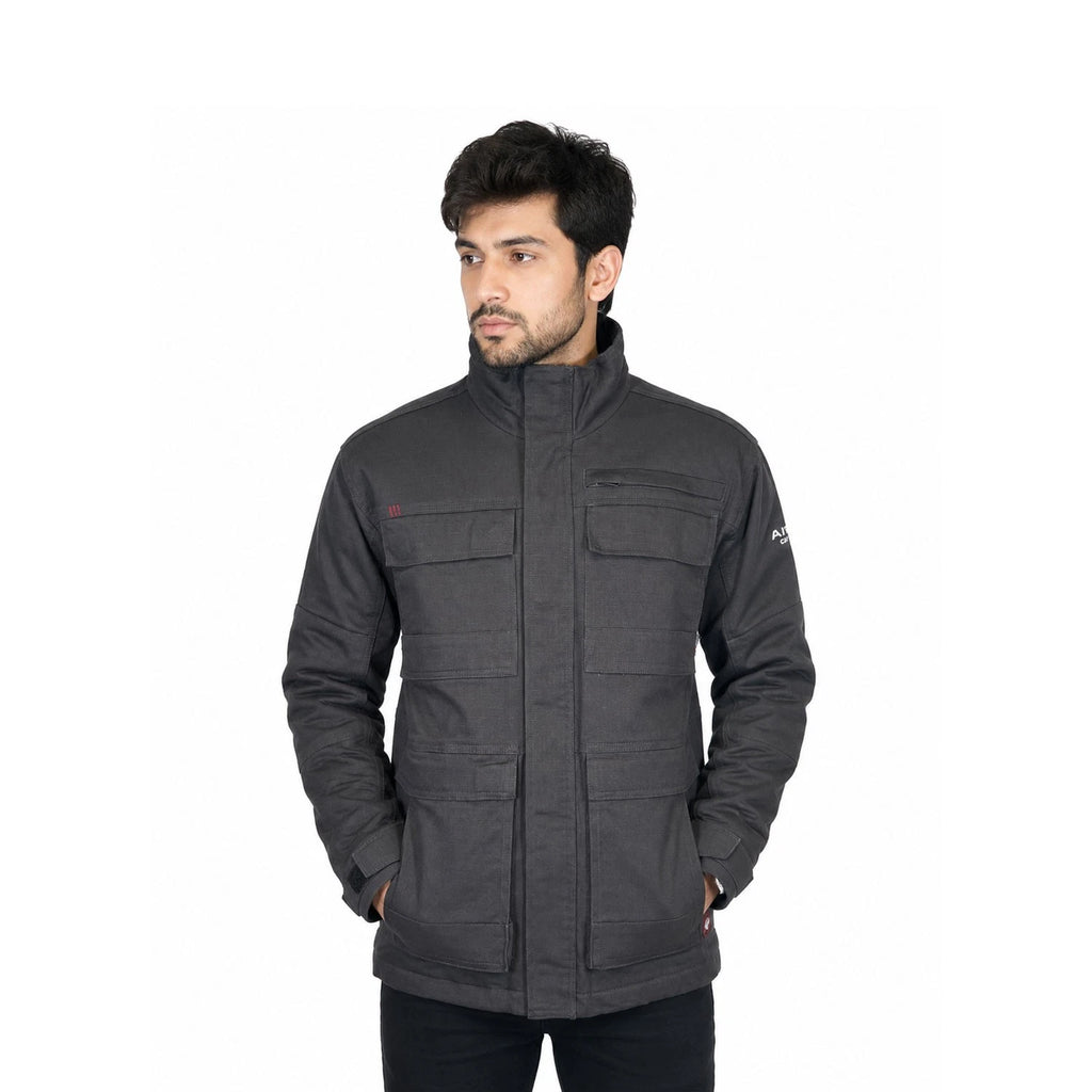 Ariat FR Men's Dark Grey Canvas Stretch Jacket Long Sleeve (S63)