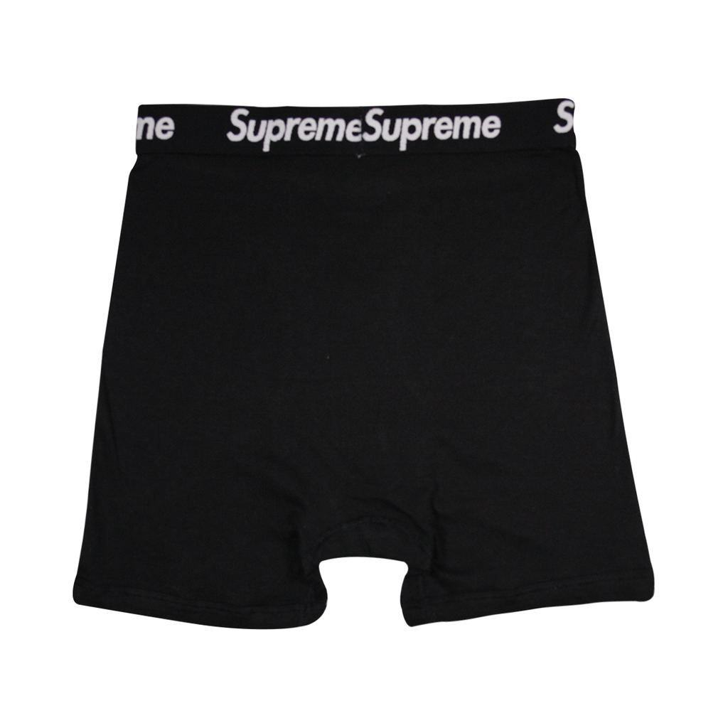 Supreme Men's 100% Authentic Single Pack Black Boxer Briefs