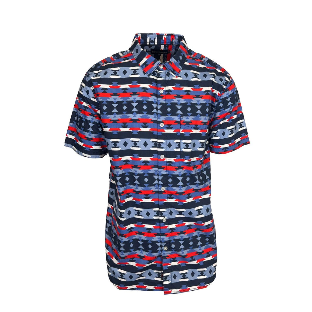 Rumors Men's Printed Shirt - Blue Aztec & Grey Arrow 2 Pack S/S (S03 + S07)
