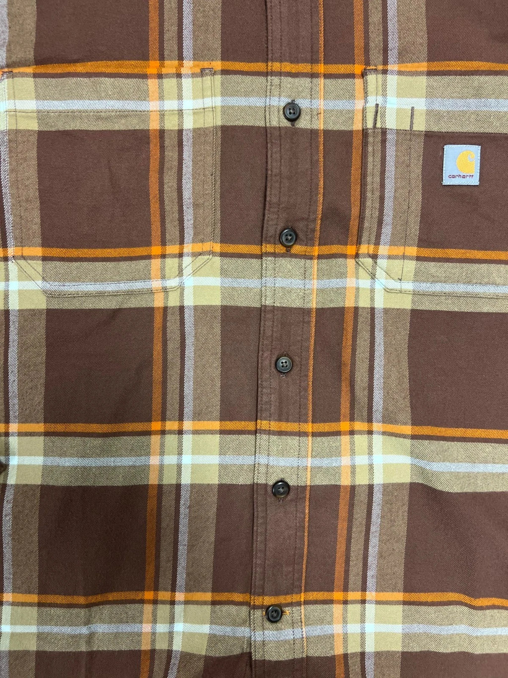 Carhartt Men's Chestnut Plaid Shirt Rugged Flex Relaxed Fit L/S (S357)