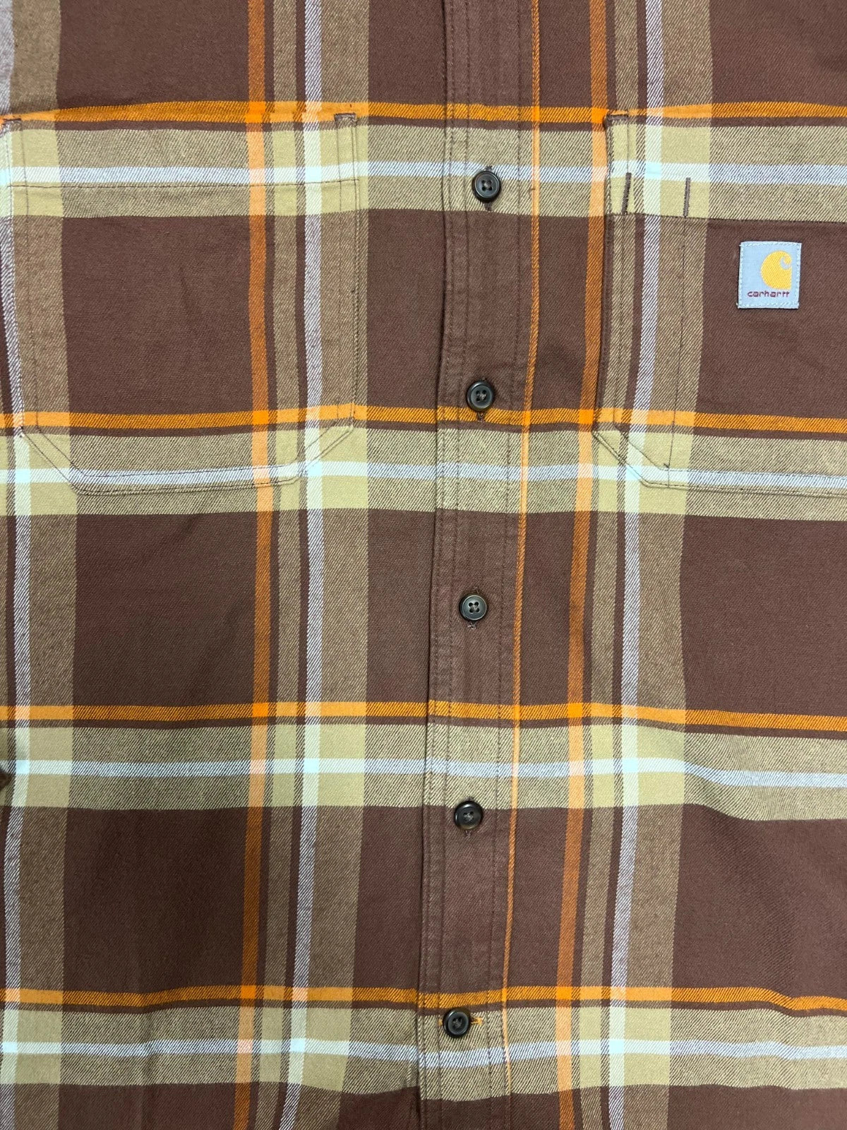 Carhartt Men's Chestnut Plaid Shirt Rugged Flex Relaxed Fit L/S (S357)
