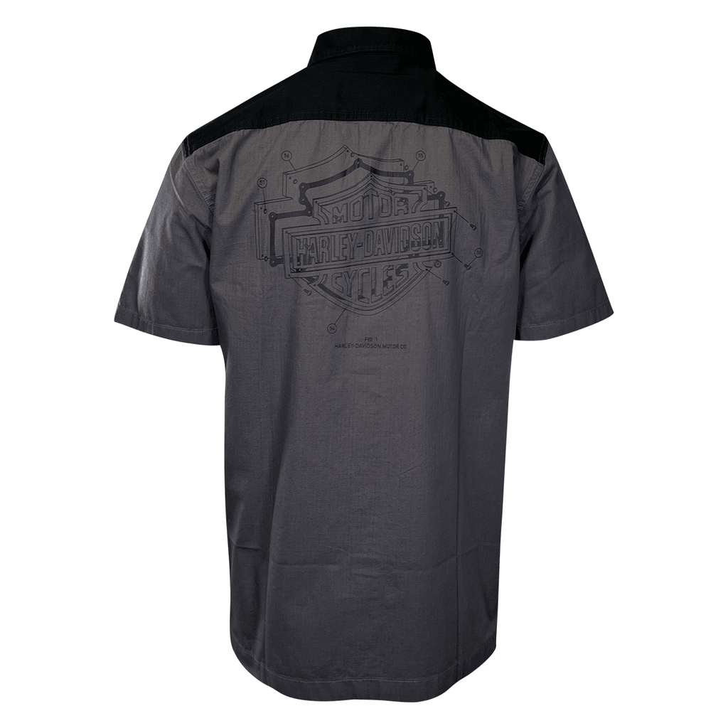 HD Branded Men's Shirt Blackened Pearl Colorblocked Bar & Shield S/S (S56)