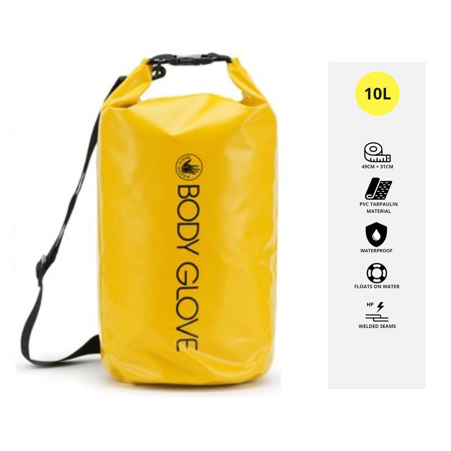 10l Body Glove Essential Dry Bag - Yellow (S16)