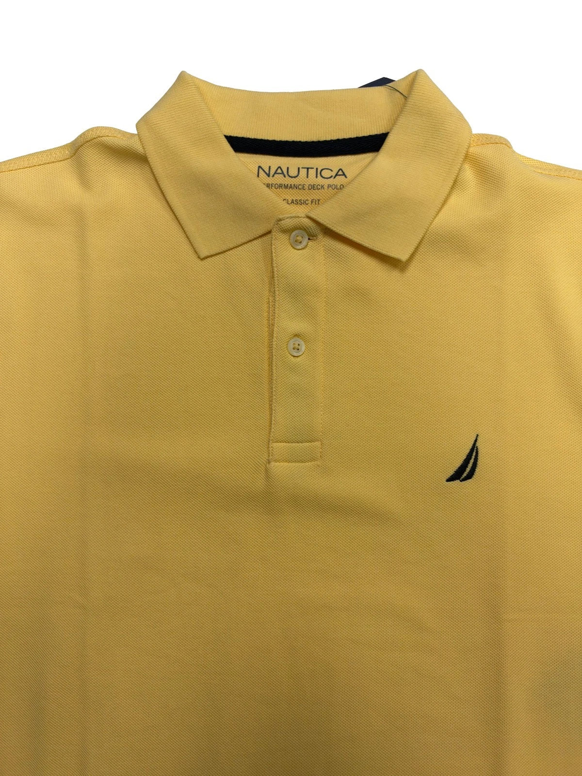 Nautica Men's Buoy Yellow T-Shirt - Solid Deck Polo Tee S/S (S20)