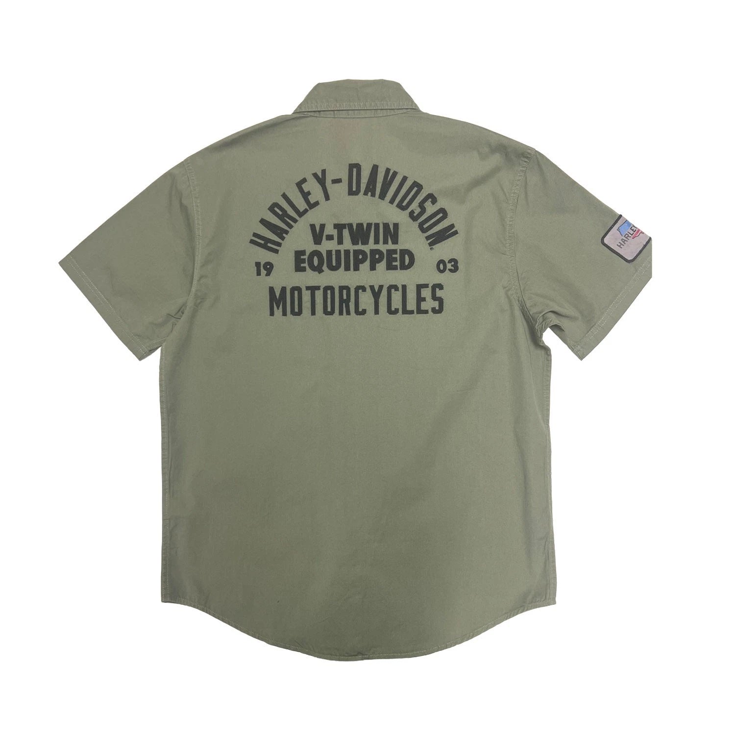 HD Brand Men's Mechanics Green Shirt V-Twin Equipped Solid S/S (S72)