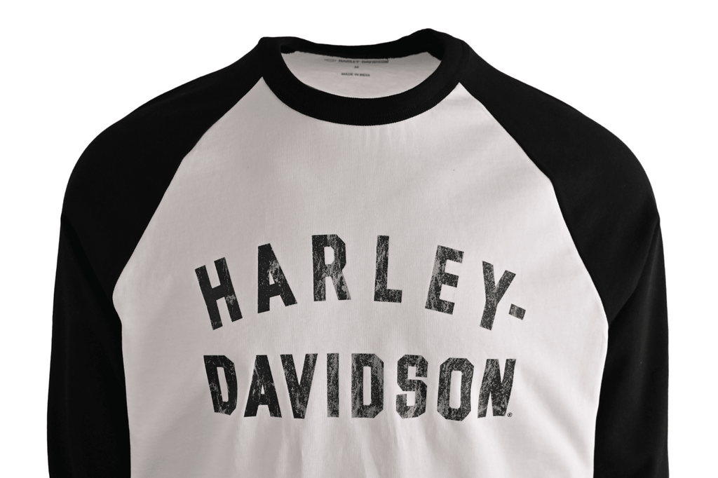HD Branded Men's T-Shirt Bright White Colorblocked Staple 3/4 Raglan (S29)