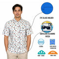 Columbia Men's White Fly Pride Shirt PFG Super Slack Tide Camp S/S (111)