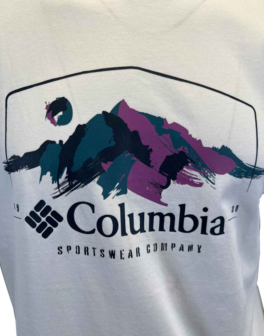 Columbia Men's White T-Shirt Path Lake II Graphic Brush With Nature S/S (S04)