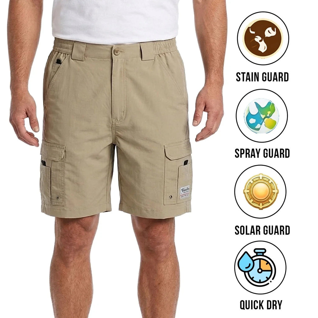 Bimini Bay Outfitters Men's Khaki Short Boca Grande II Fishing (S05)